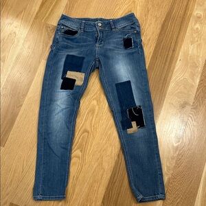 Soho Denim Patchwork Ankle Jeans